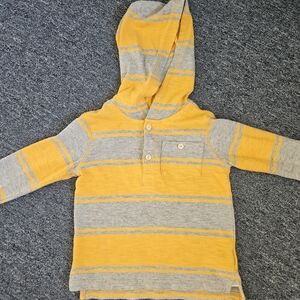 GAP Kids Yellow and Gray Striped Hoodie
